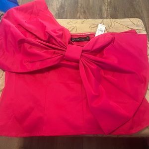 Pink One Shoulder bow top nyandco size XL with tags never worn